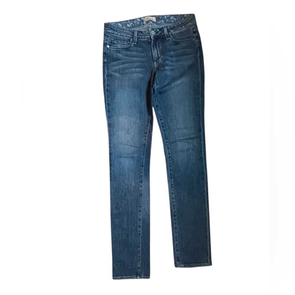 Paige Skinny Jeans Straight Leg Size 27 Medium Wash Denim Stretch‎
